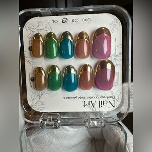 Brand New Gel Custom Made Press On Nails with Kit (NIP)